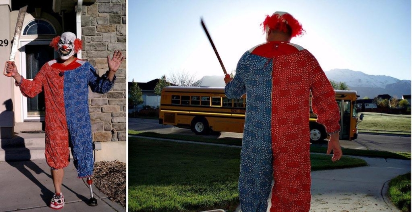 Papá alegre acompaña a su hijo a la escuela o "No le enseñes a tu padre a bromear" Papá alegre acompaña a su hijo a la escuela o "No le enseñes a tu padre a bromear"