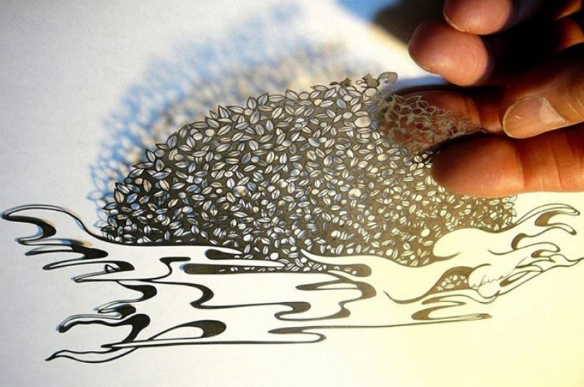 Paper carving by Japanese craftsman Akira Nagaya