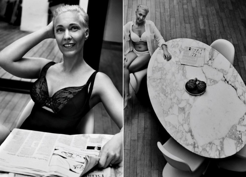 Para la publicidad de ropa interior, el fotógrafo usó mujeres comunes en lugar de modelos.