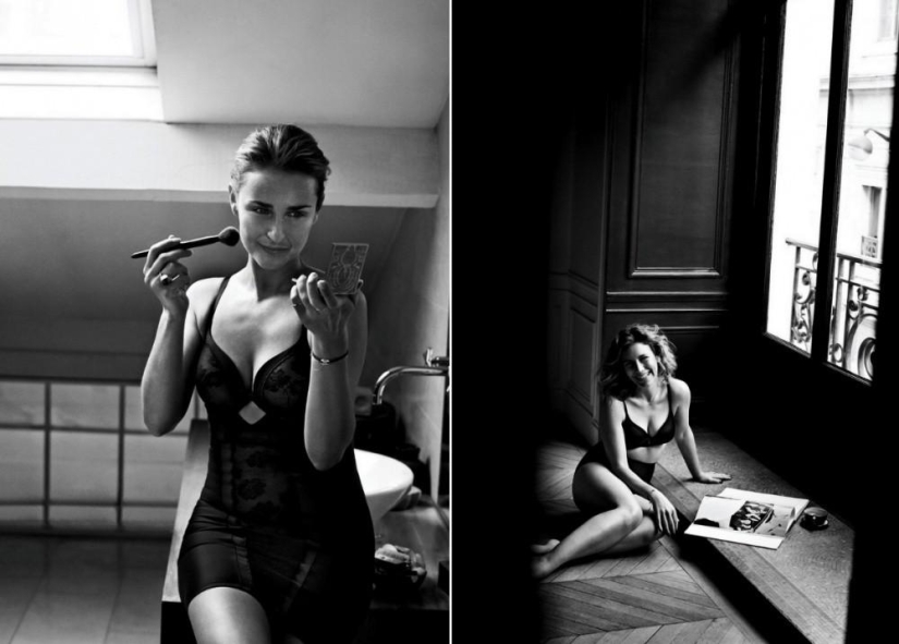 Para la publicidad de ropa interior, el fotógrafo usó mujeres comunes en lugar de modelos.