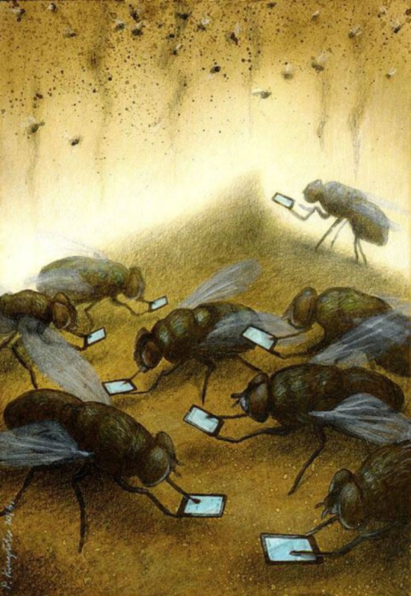 Parece que nuestro mundo se ha vuelto loco: 22 caricaturas cáusticas de Pavel Kuchinsky