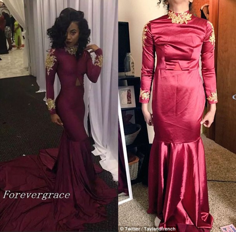 Pedir un vestido de fiesta en línea: expectativa y realidad