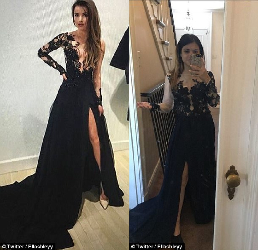 Pedir un vestido de fiesta en línea: expectativa y realidad