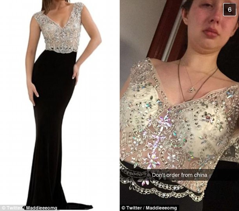 Pedir un vestido de fiesta en línea: expectativa y realidad