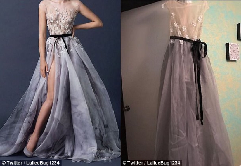 Pedir un vestido de fiesta en línea: expectativa y realidad