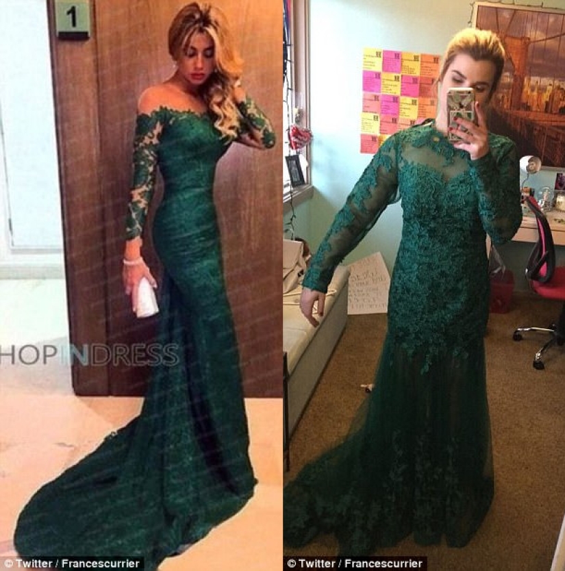 Pedir un vestido de fiesta en línea: expectativa y realidad