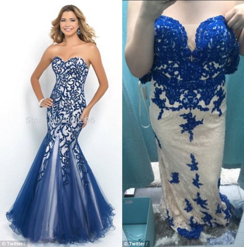 Pedir un vestido de fiesta en línea: expectativa y realidad