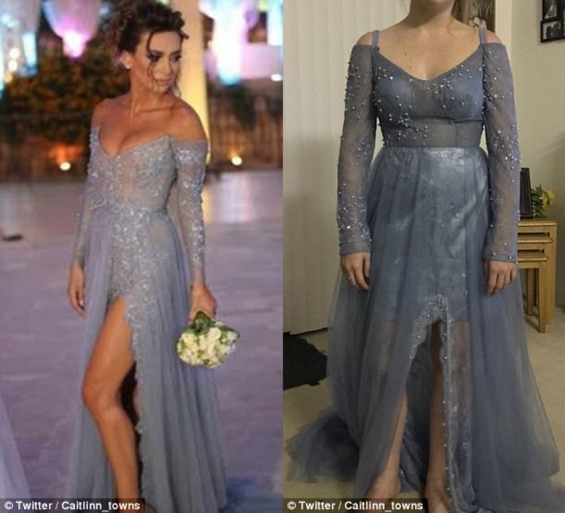 Pedir un vestido de fiesta en línea: expectativa y realidad