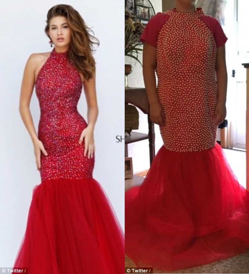 Pedir un vestido de fiesta en línea: expectativa y realidad