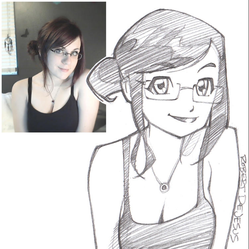 Personajes de anime de personas reales.