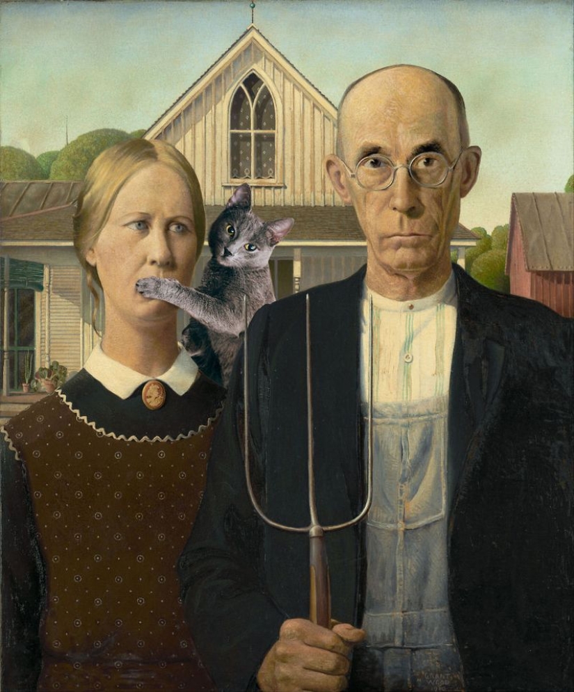 Photoshopping your cat into works of art is always appropriate!