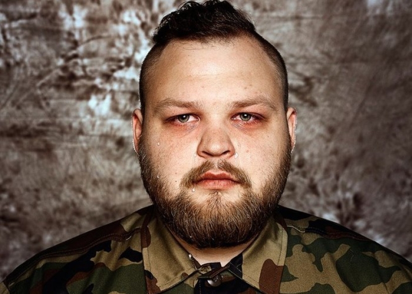 Portraits of Lithuanian guys reacting to the resumption of conscription