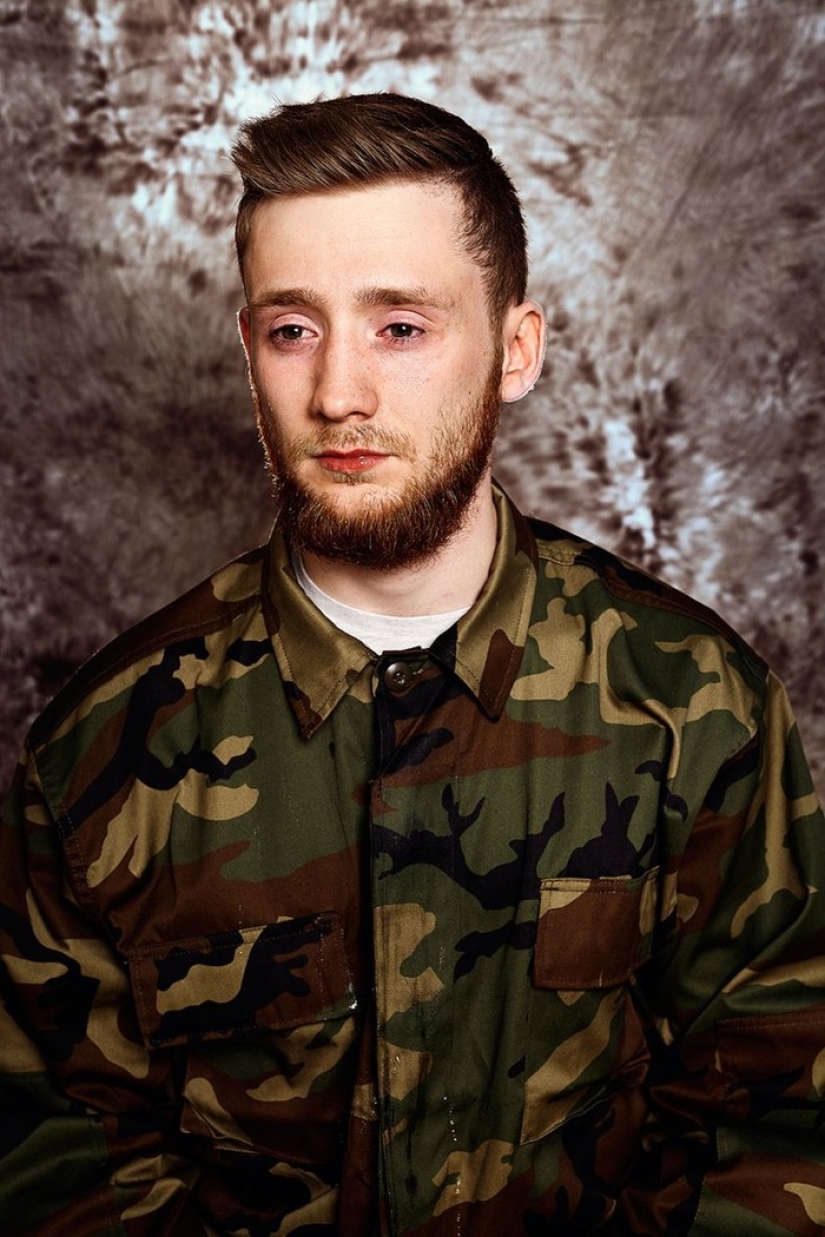 Portraits of Lithuanian guys reacting to the resumption of conscription