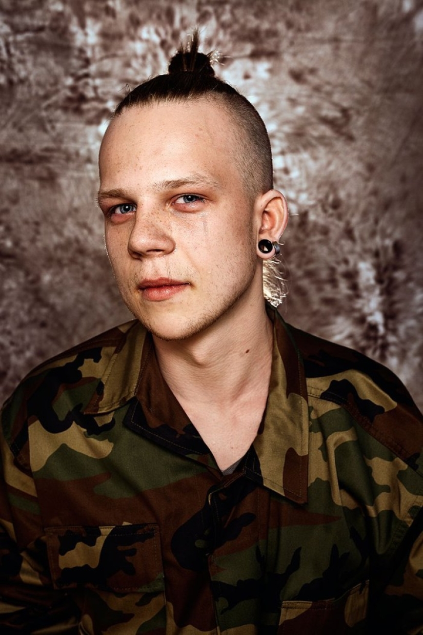 Portraits of Lithuanian guys reacting to the resumption of conscription