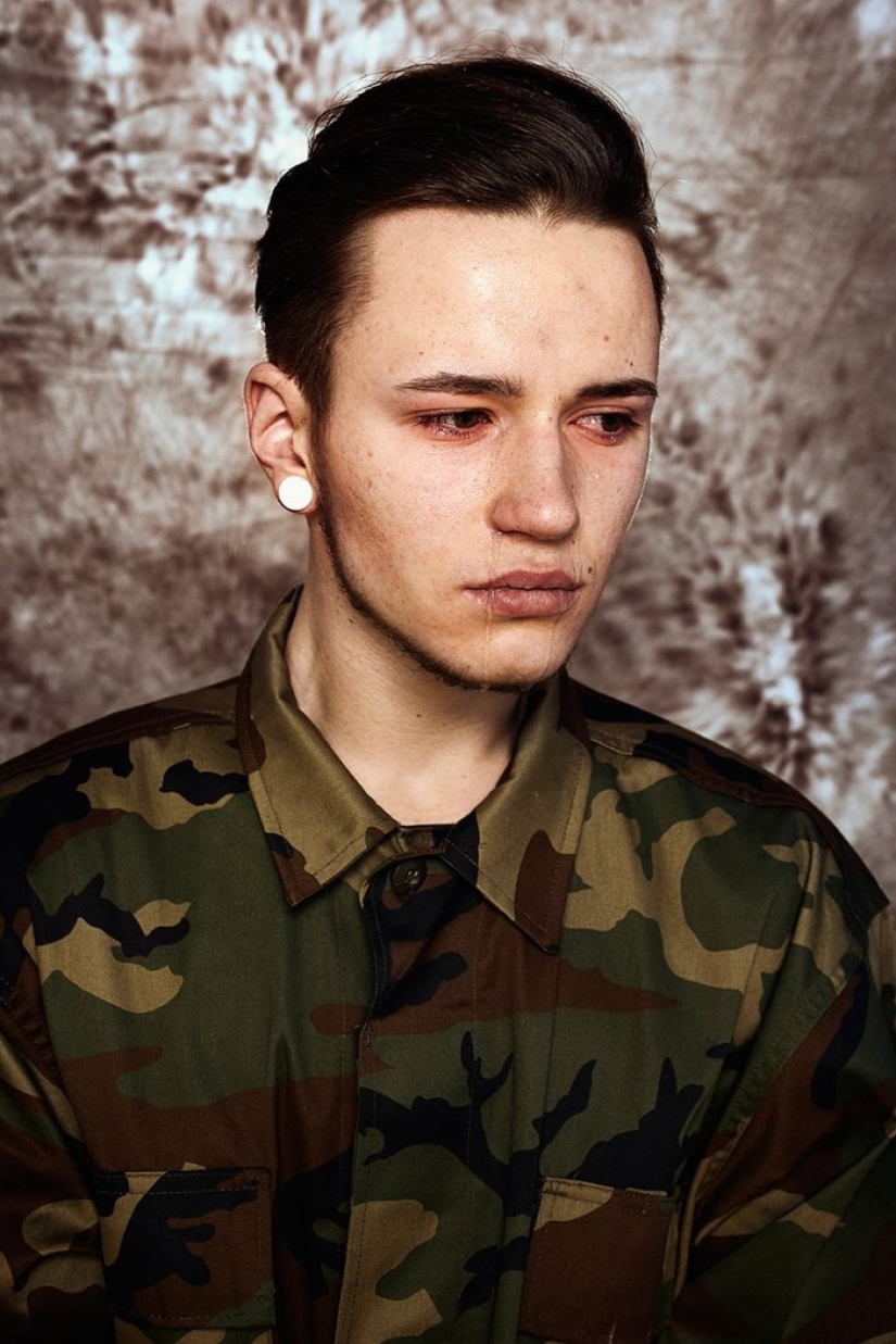 Portraits of Lithuanian guys reacting to the resumption of conscription