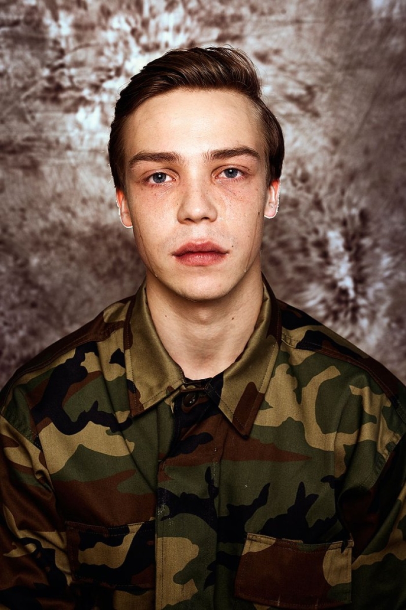 Portraits of Lithuanian guys reacting to the resumption of conscription