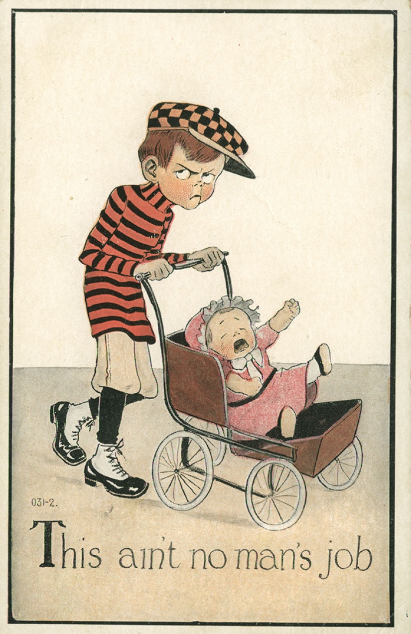 Postales retro que muestran el miedo de la sociedad al empoderamiento de las mujeres