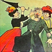 Postales retro que muestran el miedo de la sociedad al empoderamiento de las mujeres