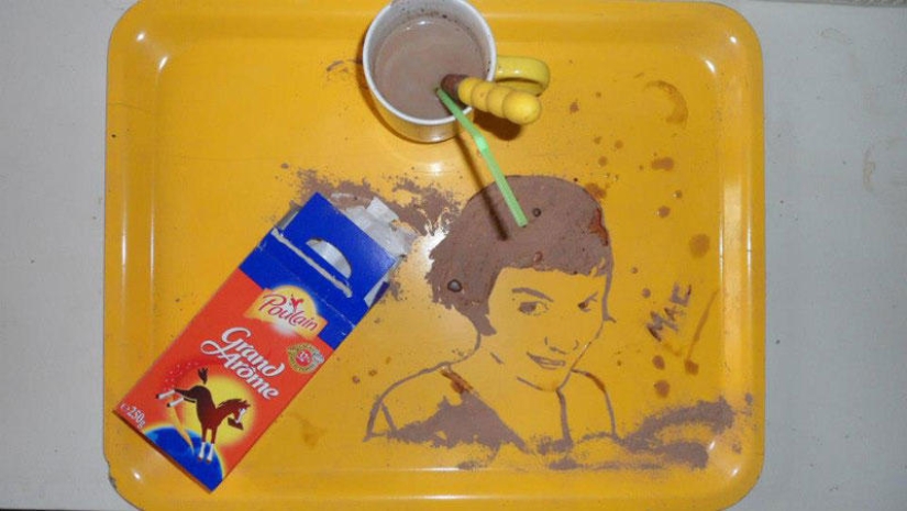 Quick pictures painted with drinks and food Quick pictures painted with drinks and food