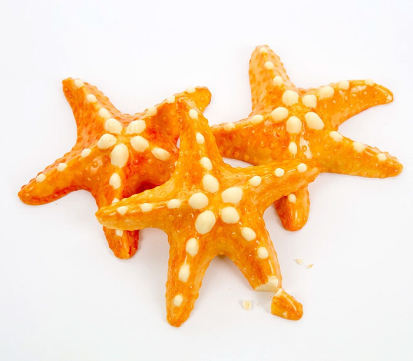 Ranas, corazones, conchas y otras figuras de chocolate de Sarah Hardy