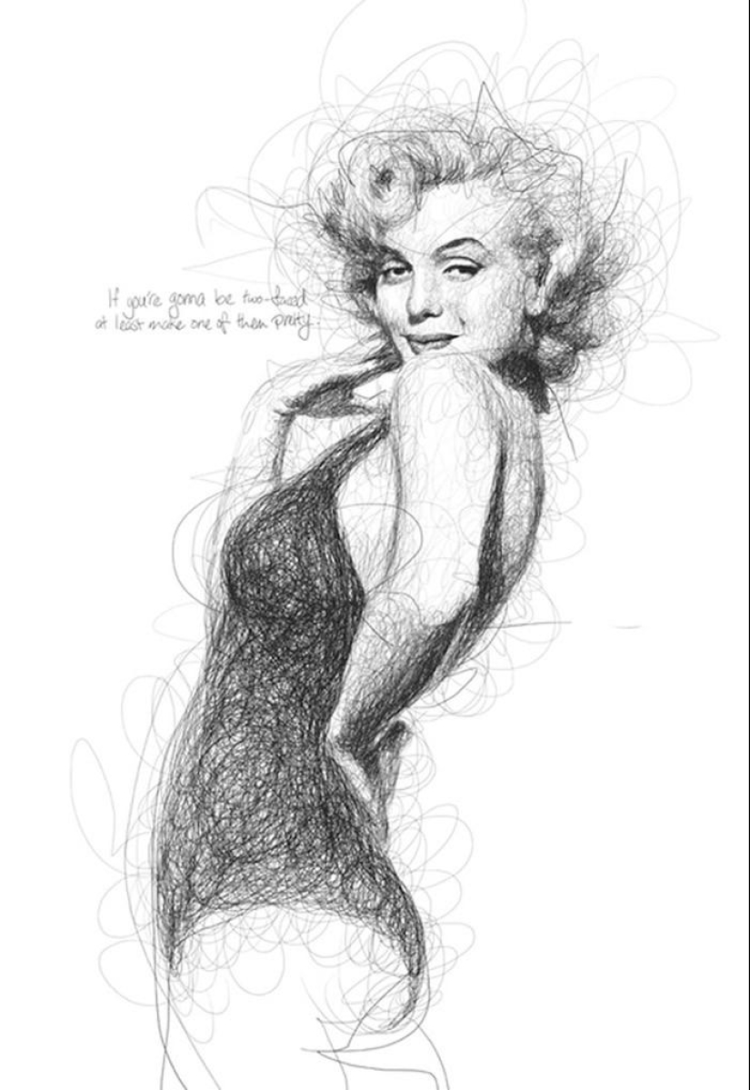 Retratos dibujados por un niño con dislexia