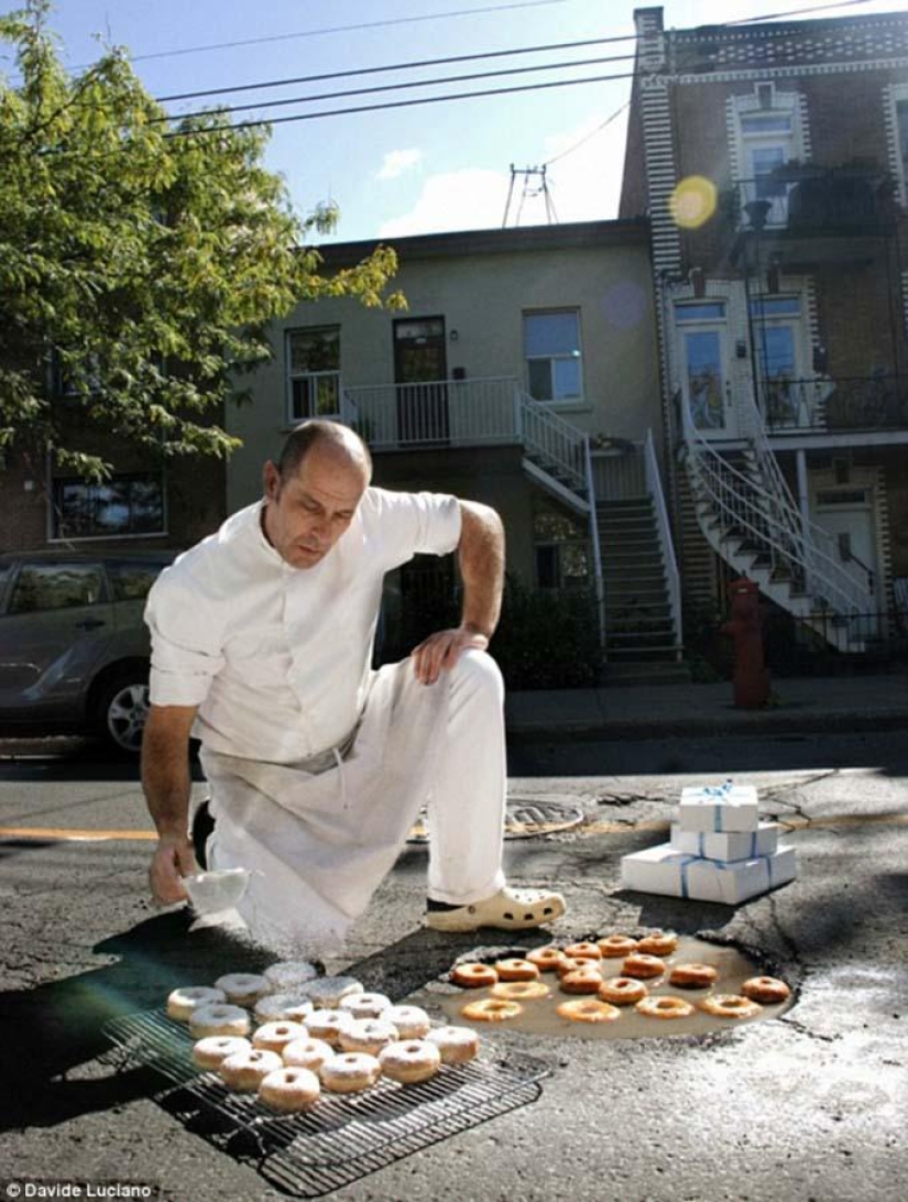 Road potholes as an art object