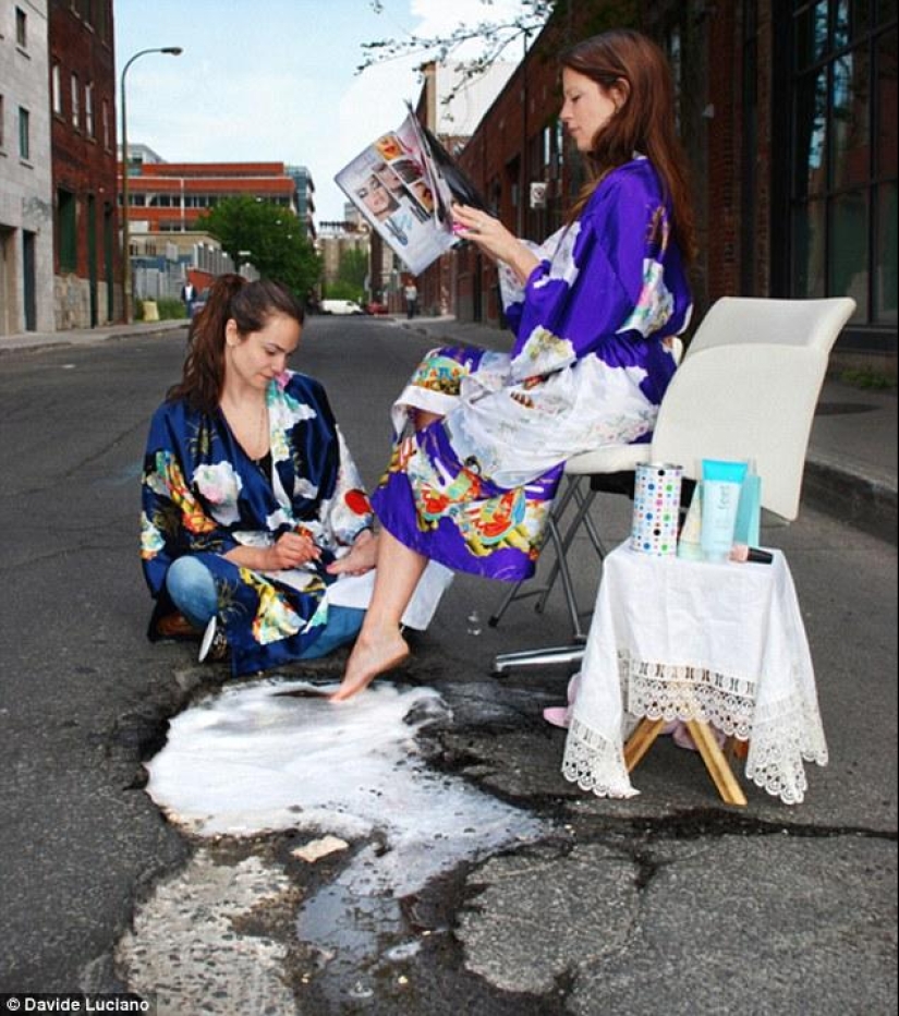 Road potholes as an art object