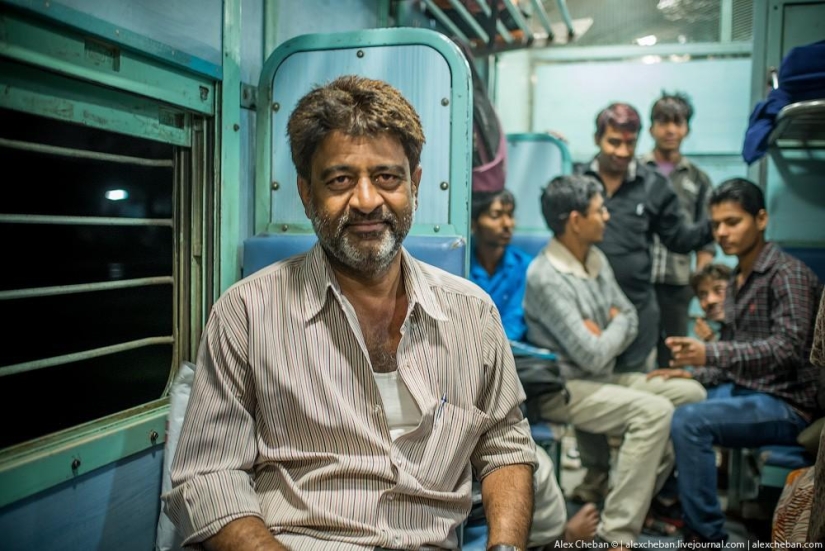 Shared carriage of an Indian train Shared carriage of an Indian train