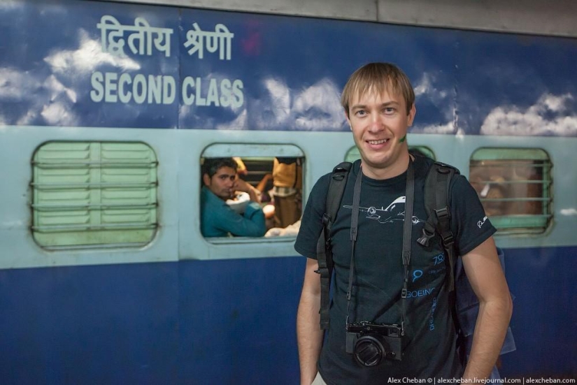 Shared carriage of an Indian train Shared carriage of an Indian train