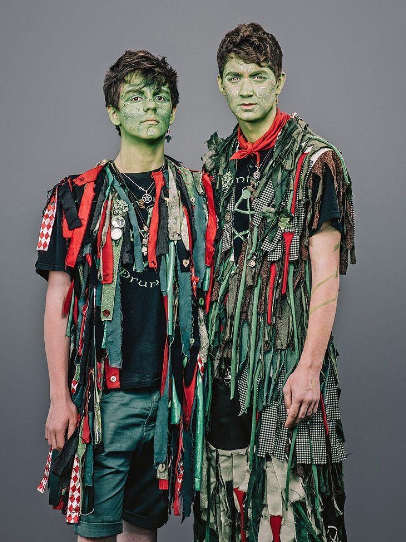 Shreks, elderly informals and other characters from the holiday Jack in green