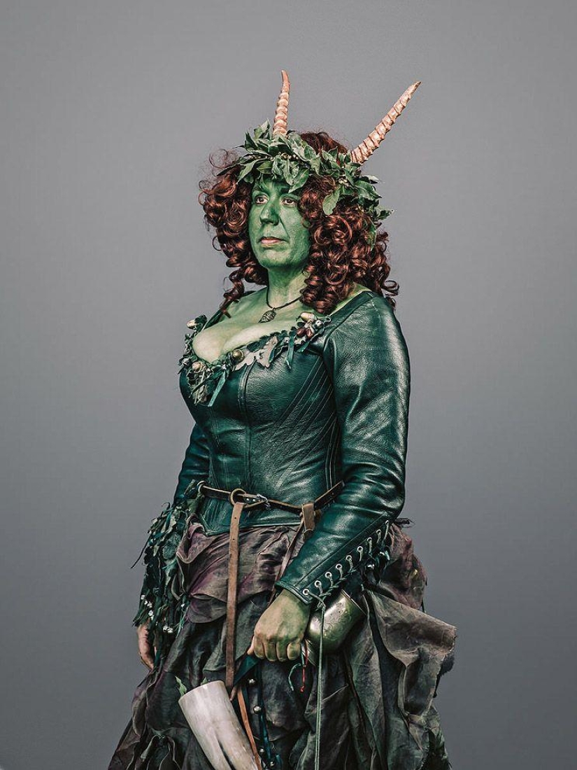 Shreks, elderly informals and other characters from the holiday Jack in green