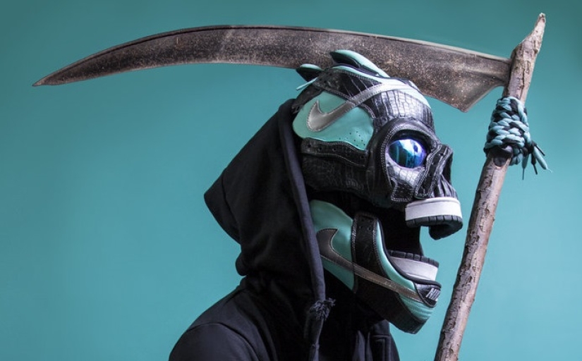 Sneakers should be worn on the head, says the American designer