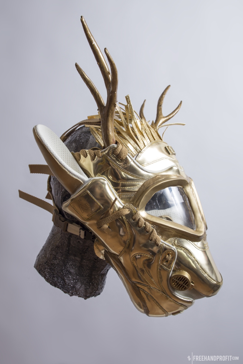 Sneakers should be worn on the head, says the American designer