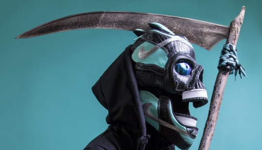 Sneakers should be worn on the head, says the American designer