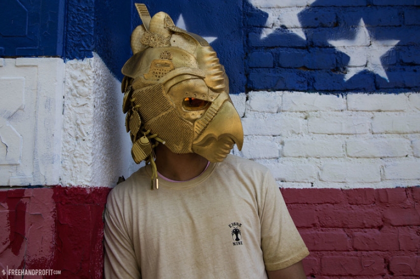 Sneakers should be worn on the head, says the American designer