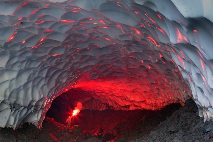 Snow caves of Kamchatka