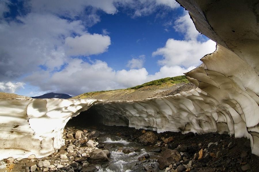 Snow caves of Kamchatka