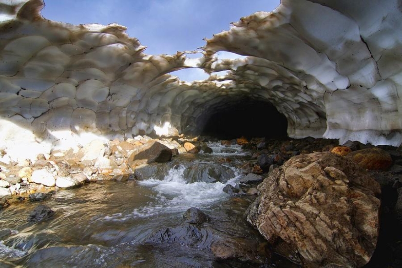 Snow caves of Kamchatka