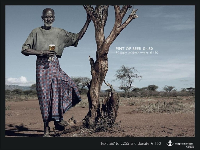 Social advertising about people in need: "Little money - big difference"