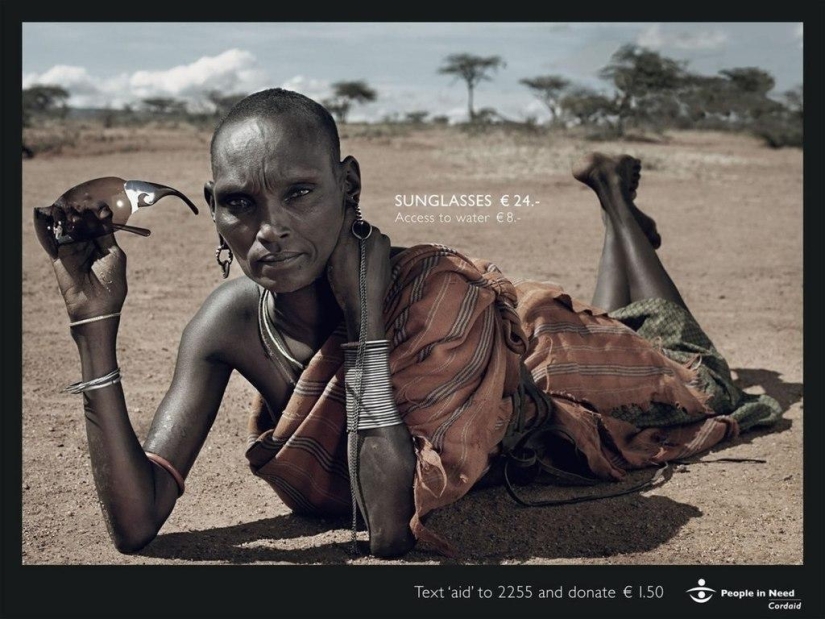 Social advertising about people in need: "Little money - big difference"