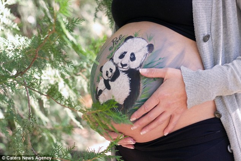 Spanish artist paints incredible pictures on pregnant women's stomachs