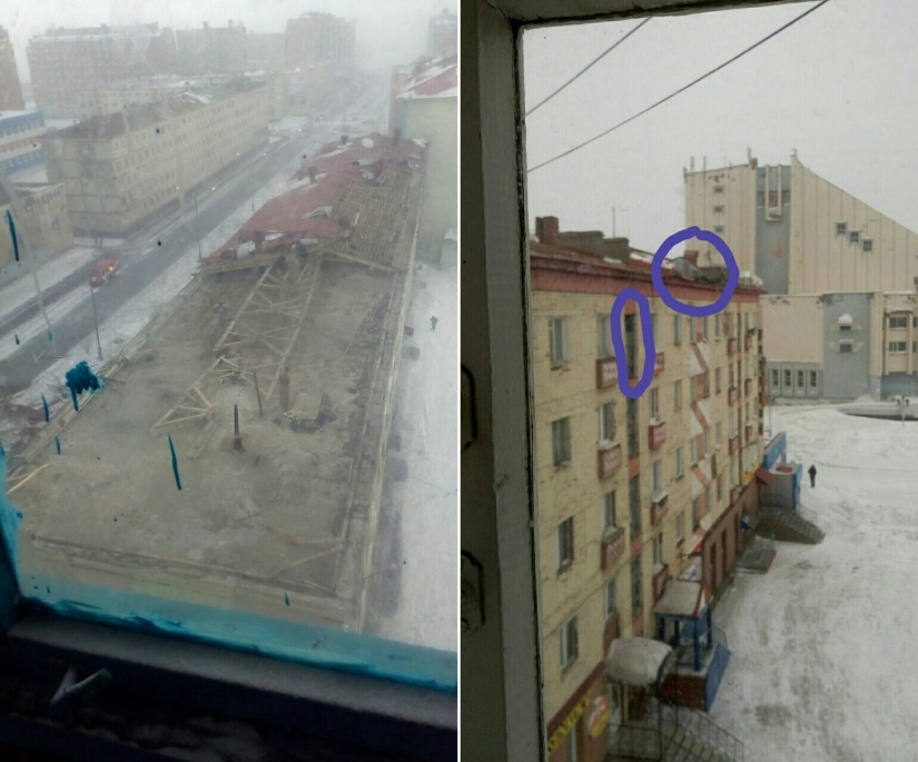 Spring in Norilsk: roofs blow off houses, people are evacuated Spring in Norilsk: roofs blow off houses, people are evacuated