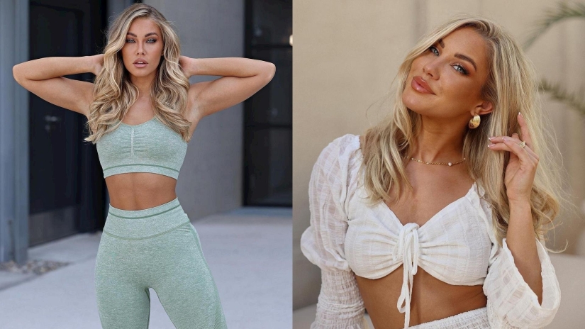 Squatting: Austrian fitness model Stephanie Davies, whose figure inspires a million people to exercise