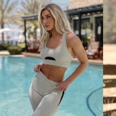 Squatting: Austrian fitness model Stephanie Davies, whose figure inspires a million people to exercise