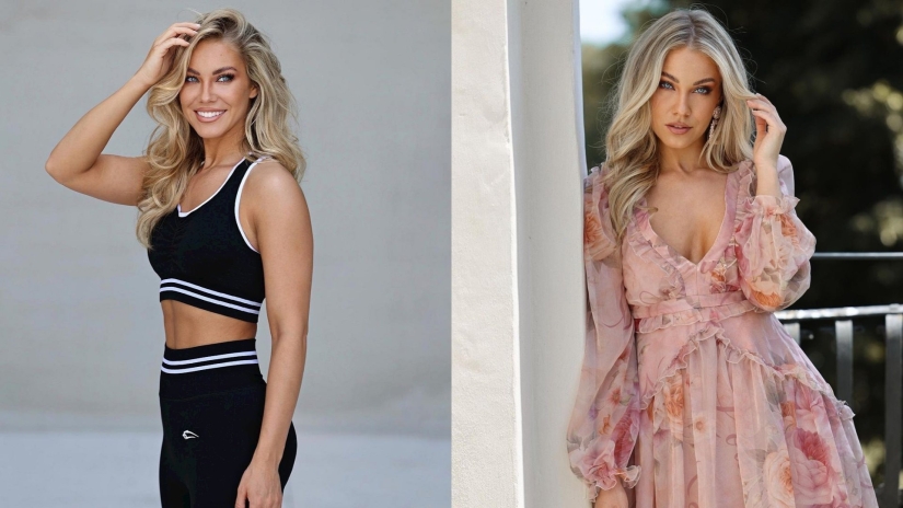 Squatting: Austrian fitness model Stephanie Davies, whose figure inspires a million people to exercise