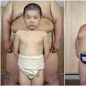 Sumo wrestlers in their youth