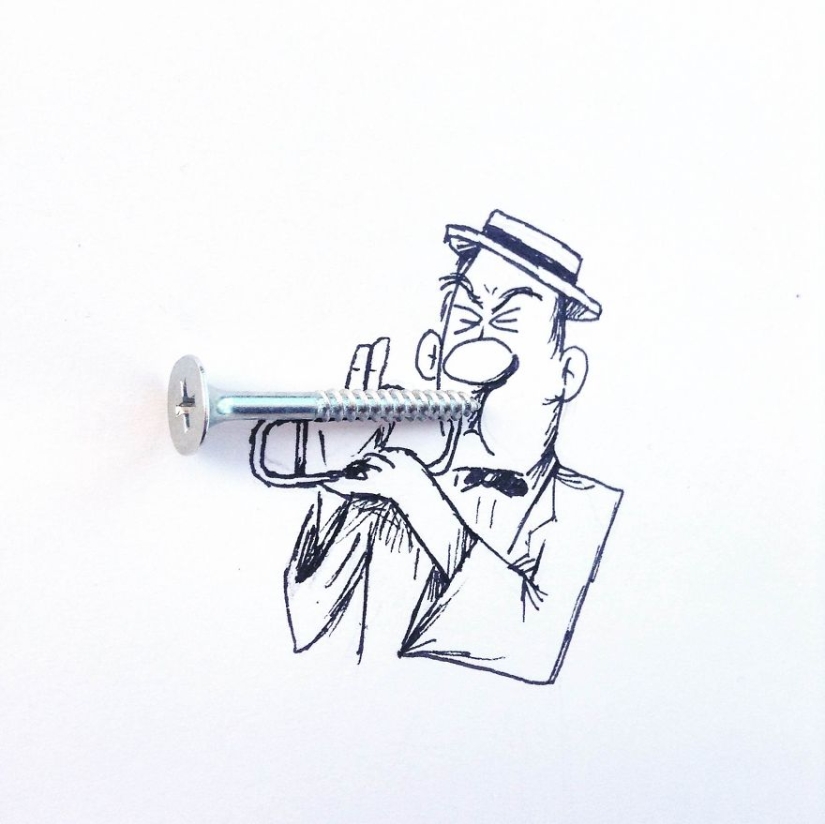 Super fun illustrations with common objects Super fun illustrations with common objects