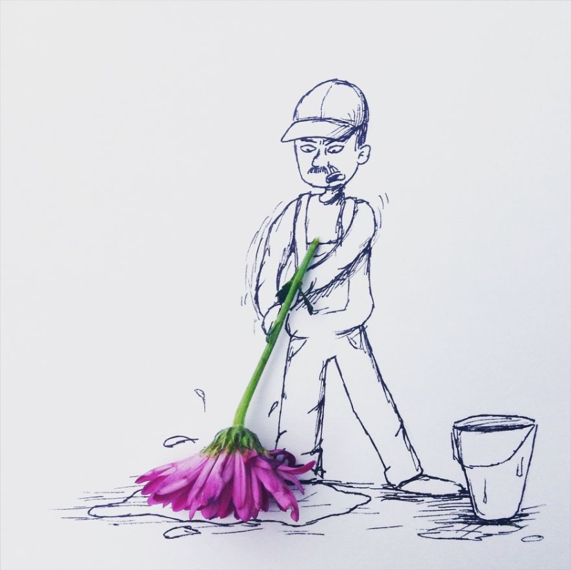 Super fun illustrations with common objects Super fun illustrations with common objects