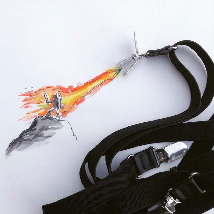 Super fun illustrations with common objects Super fun illustrations with common objects