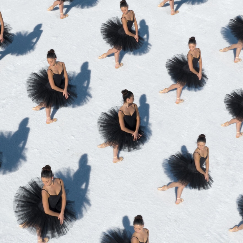 Swan Lake Reimagined: 16 Aerial Photos Of Ballet Dancers Captured On The Salt Lake In Utah